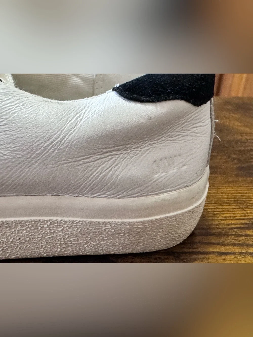 Madewell Sidewalk Low-Top Leather Sneakers White Black w6/m4.5
